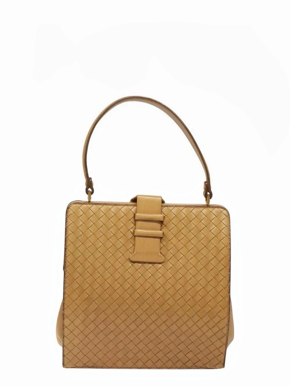 BOTTEGA VENETA INTRECCIATO Hand Bag Leather Beige Auth